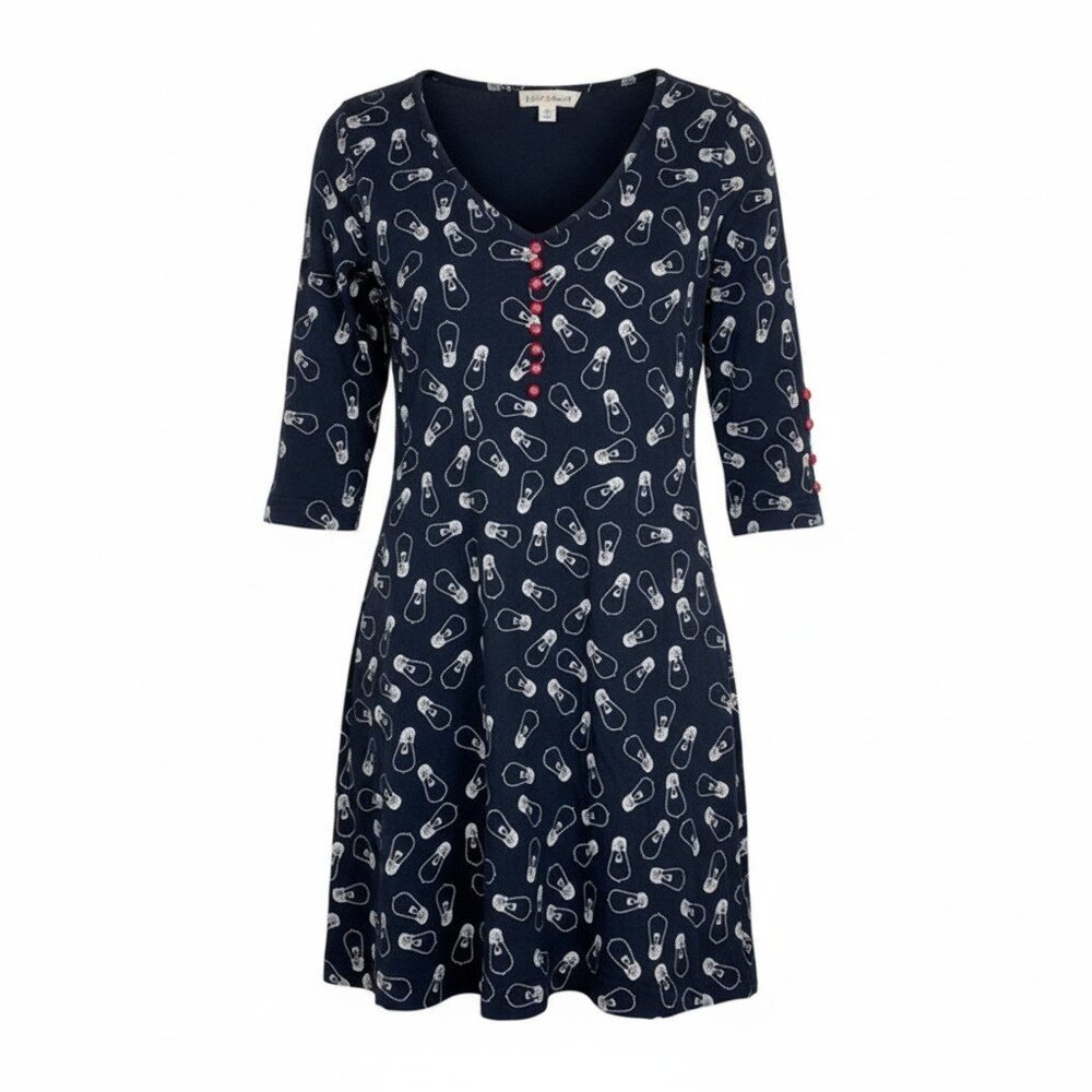 Effie’s Heart Lightbulb Print Midi Dress  Whimsical Novelty Quirky Flare